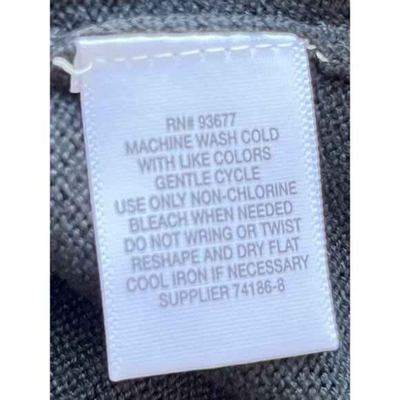 Liz Claiborne Signature Black Textured Short Sleeve Sweater W/ Ruffle Detail M - Picture 5 of 5